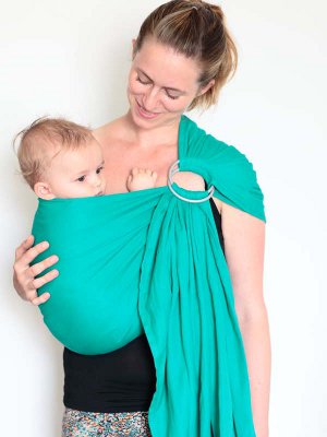 sling porte-bébé vert emeraude Ling Ling d'amour